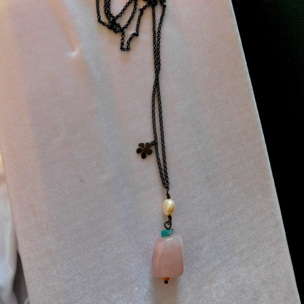 Ladies Pilgrim Pink Stone Necklace